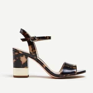 Ann Taylor Tortoise Patent Heels Sandals 9.5
